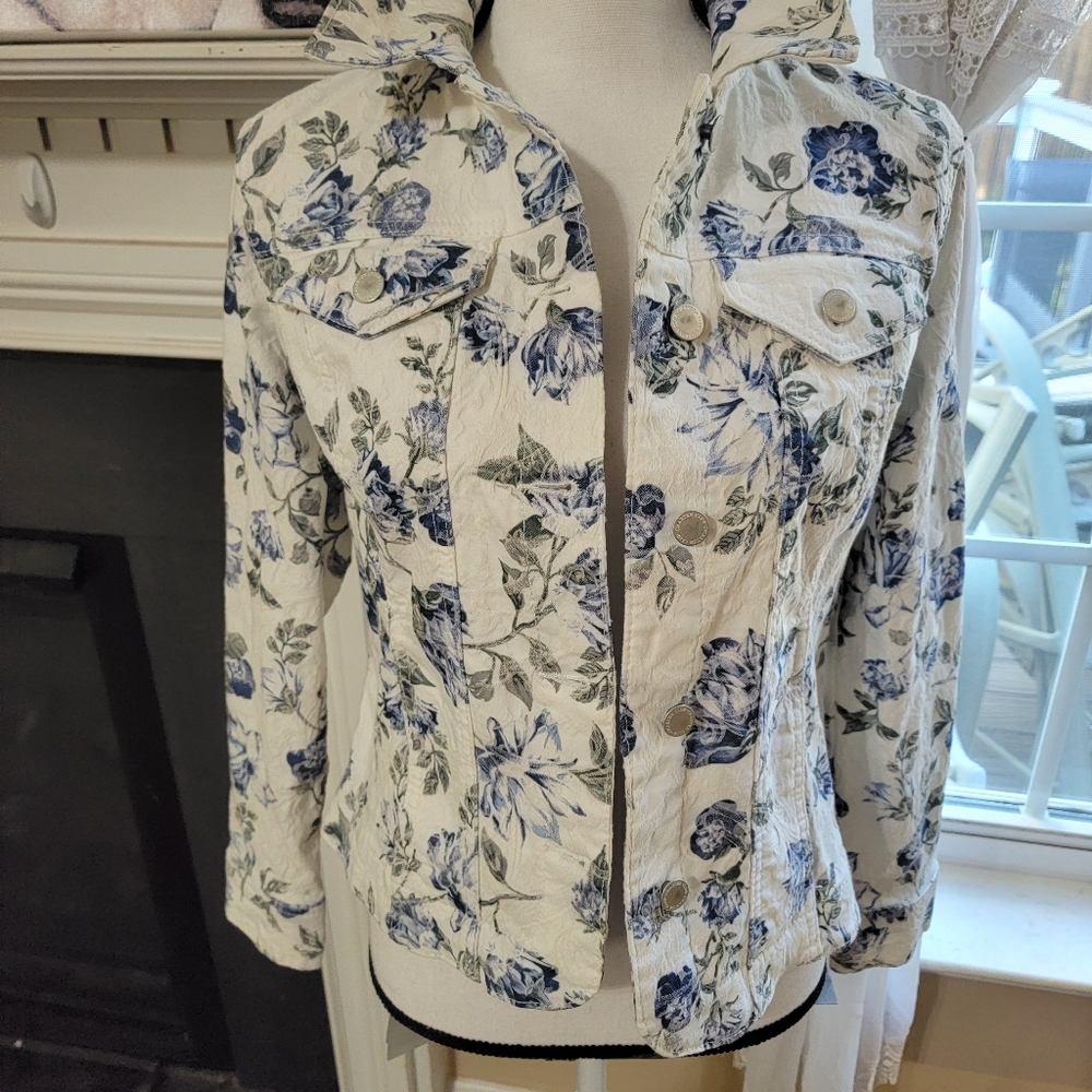 Style & Co Floral Denim Jacket